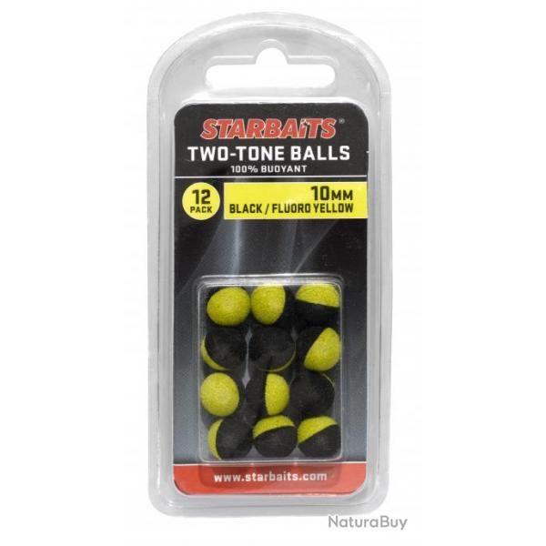 Appat Artificiel Starbaits Two tones balls 10MM noir & jaune