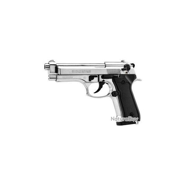 Pistolet 9 mm  blanc Chiappa 92 nickel