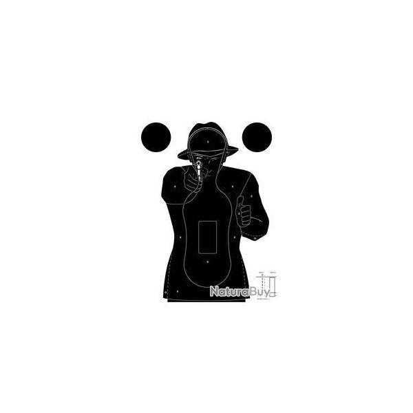 100 cibles silhouette Police 51 x 71 cm Noire sur fond blanc