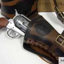 Ceinturon brun pour 1 ou 2 revolvers Western Ceinturon 2 revolvers