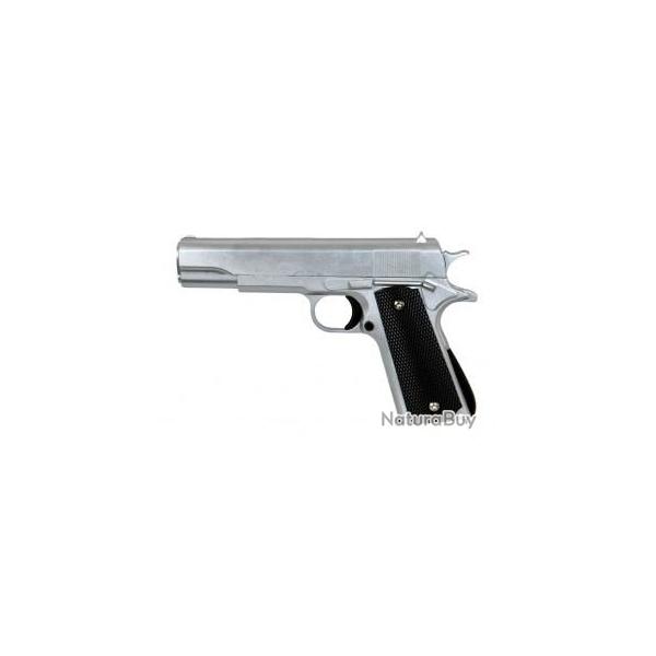Rplique pistolet  ressort Galaxy G13S Silver full metal 0,5 joules