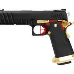 Réplique pistolet HX2002 Full Black and Gold gaz GBB - AW Custom