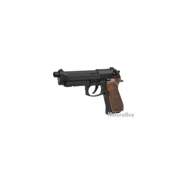 Rplique GBB pistolet GPM92 GP2 gaz 0,9J noir et bois - G&G Armamament 