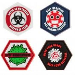 Patch Sentinel Gear COVID COVID1 FOND BLANC CERCLE ROUGE