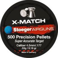 Boite Stoeger de 500 plombs X-match 4,5mm - 0,53g plate