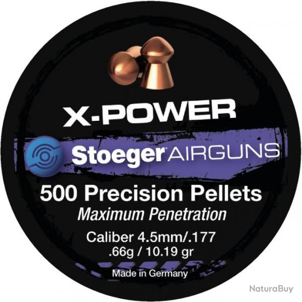 Boite Stoeger de 500 plombs X-power 4.5mm - 0,66g