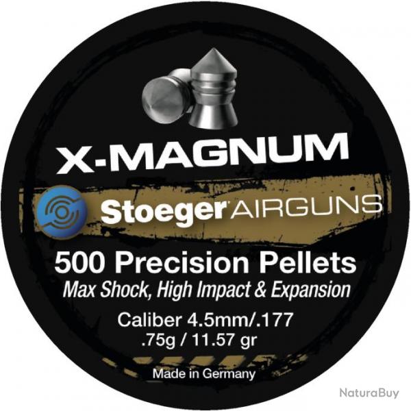 Boite de 200 plombs Stoeger X-magnum 5,5mm - 1,11g pointue
