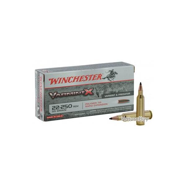 Munition grande chasse Winchester Cal. 22-250 REM Balle Pointed Soft Point