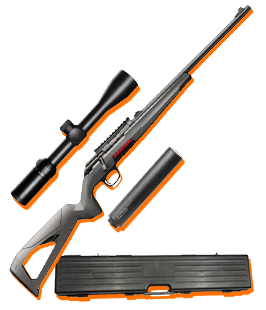 Carabine <br/>+ Modérateur de son A-Tec wave <br/>+ Lunette Hawke 3-9x40 <br/>+ Mallette Negrini