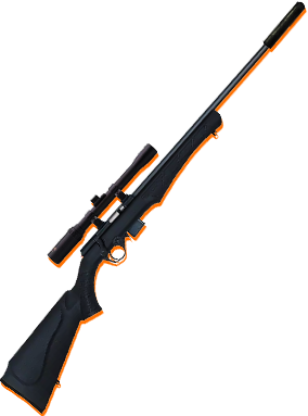 Synthétique Cal. 22 LR<br/>+ Silencieux<br/>+ Lunette<br/>+ Chargeur<br/>+ Montage / Réglage
