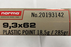 Pointe plastique<br/>Cal. 9. 3X62 x2 boites<br/> 18, 5g - 285 gr