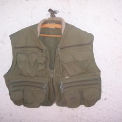 Grand gilet homme Orvis vintage tir chasse safari pêche beige marron