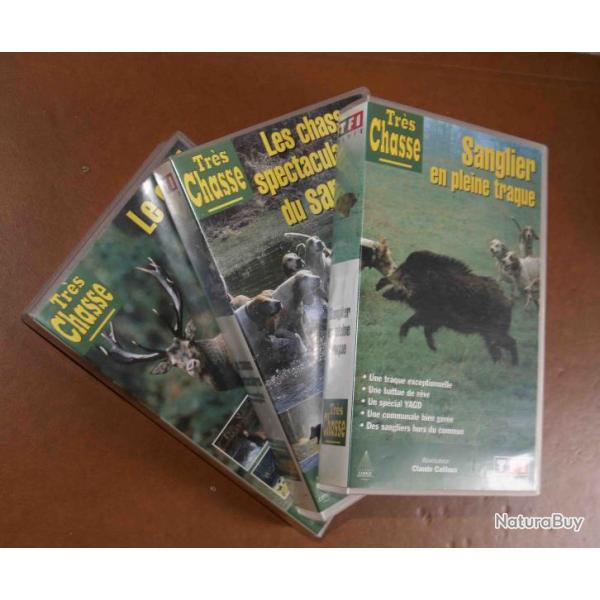 3 VHS de "TRES CHASSE"-TF1 par Claude Cailloux