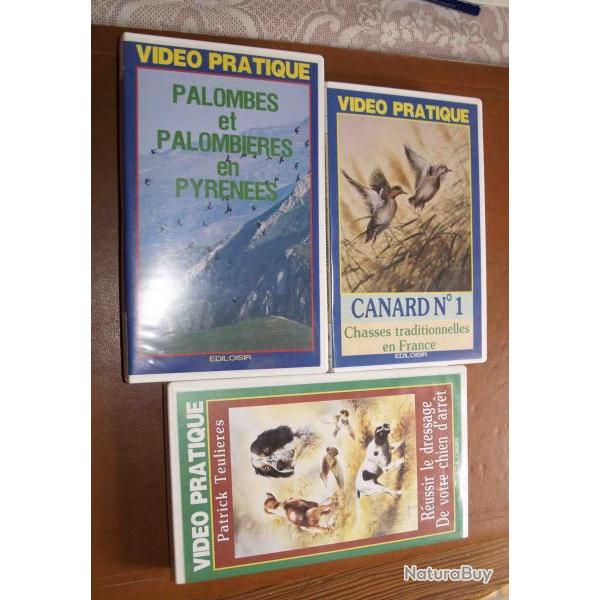 3 VHS "vido-pratique-ediloisir"