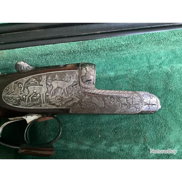 Magnifique Express Juxtapose luxe  platines graves et jecteurs en 9,3 x74 R Baisse de prix
