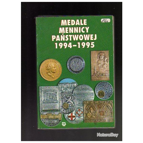 mdailles de tables polonaises  1994-1995 pologne livre rfrences