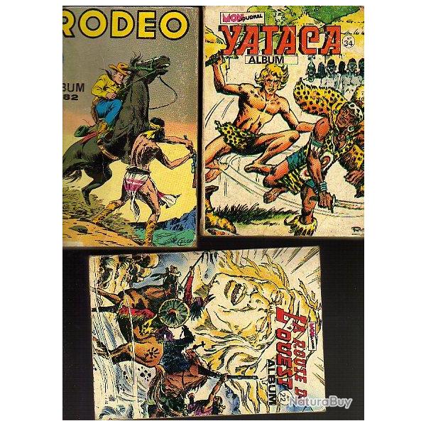 lot de 3 BD anciennes, Comic's. Yataca, Rodo,la route de l'ouest