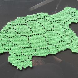 Napperon  Tortue verte . décoration textile.