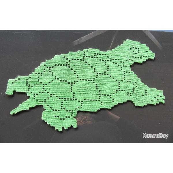 Napperon  Tortue verte . dcoration textile.
