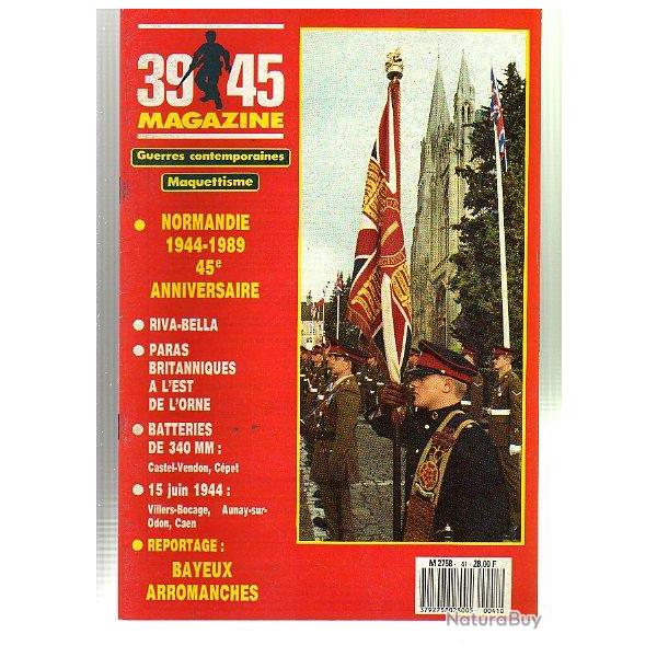 39-45 magazine n  41. puis diteur. normandie 1944-1989 , riva bella, batterie de 340 mm