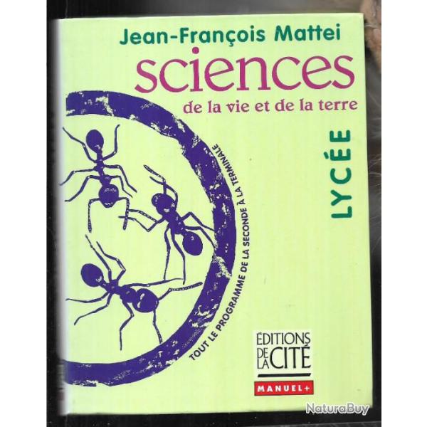 sciences et vie de la terre de jean franois mattei lyce manuel +