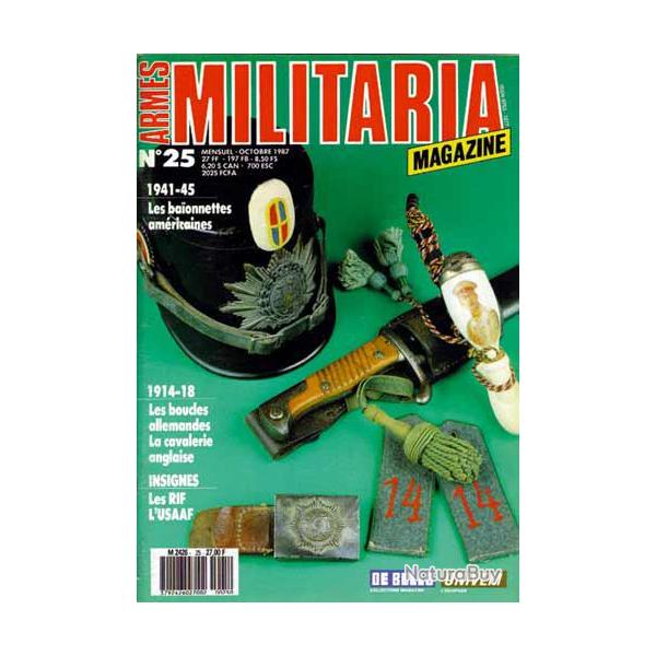 Militaria magazine 25 octobre 1987. puis diteur, boucles allemandes 14, gmc; usaaf, rif,