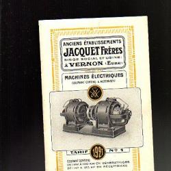Vernon eure. plaquette sur machines électriques.1921..