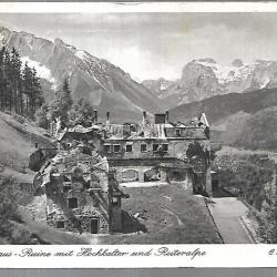 hitler haus , berchtesgaden , ruine mit Hochkalter und Reiteralpe oberzalsberg