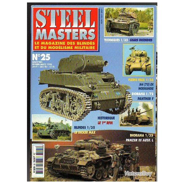 steelmasters 25 puis diteur , panther f, , 1re dfl, panzer III afrique ,t-26 urss, le 1er rfm