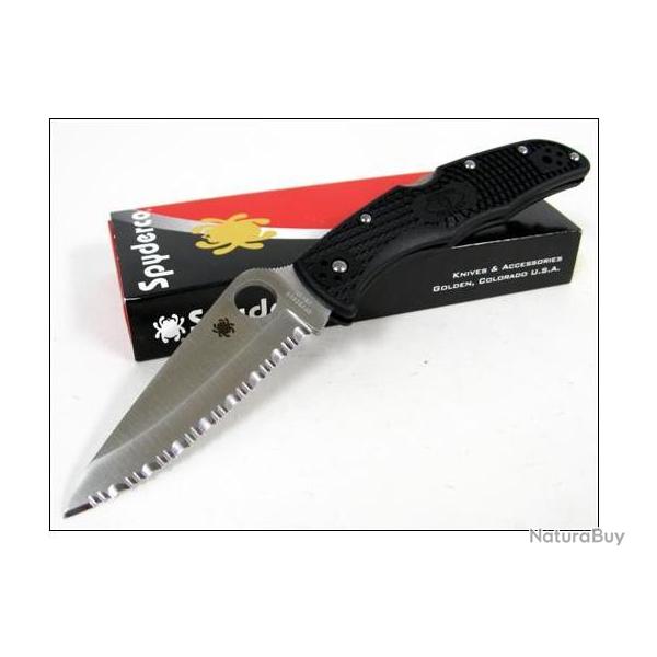 Couteau SPYDERCO Black ENDURA 4 VG10 SERRATED SC10SBK