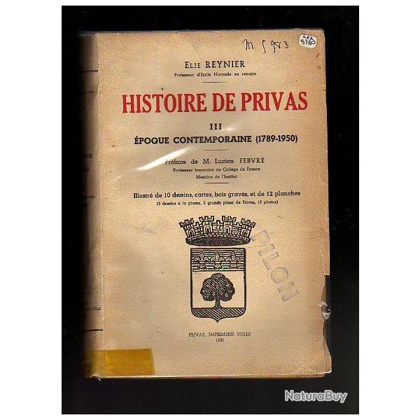 histoire de privas . tome 3 . poque contemporaine 1789-1950