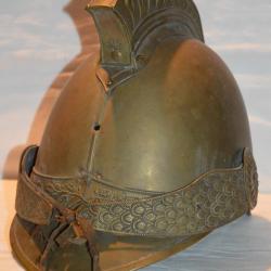 CASQUE SAPEURS POMPIERS "PETIT CAMPAGNARD"-BELLE EPOQUE 1870/1900