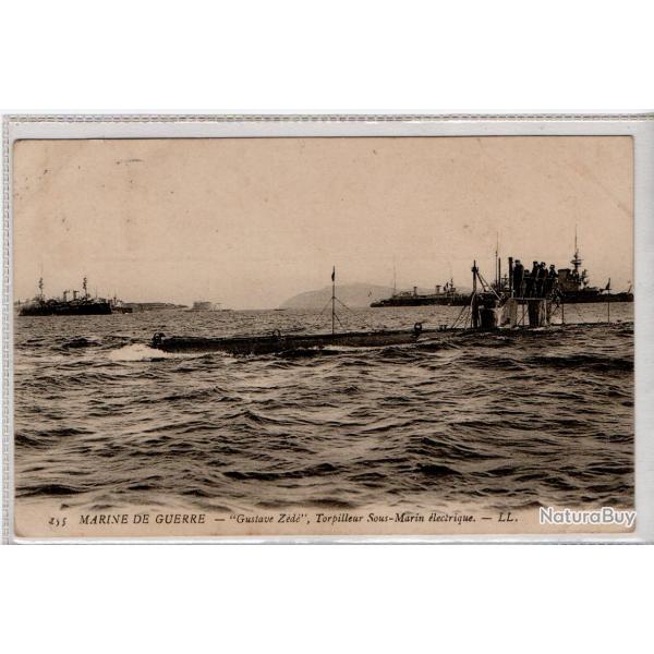 CPA - MARINE DE GUERRE - " Gustave Zede " Torpilleur Sous - Marine lectrique N3844