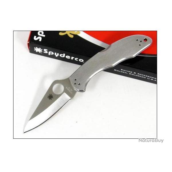 Couteau SPYDERCO Stainless DELICA 4 Plain Edge SC11P