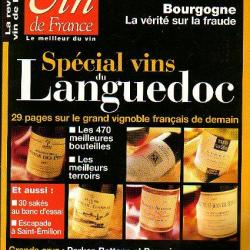 la revue du vin de france . spécial vins du languedoc. sakés , saint-émilion.