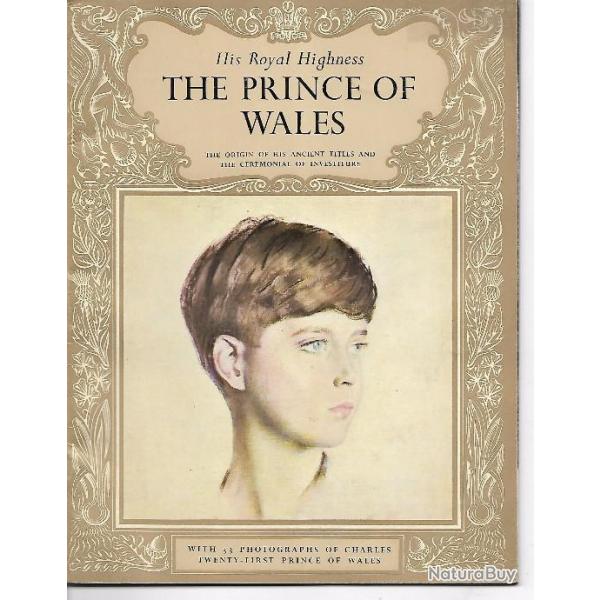 Plaquette de 1958 sur le prince charles en anglais  his royal highness the prince of wales