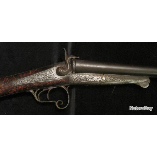 Fusil de chasse calibre 16  broche avec signature, canonn par E. Bernard