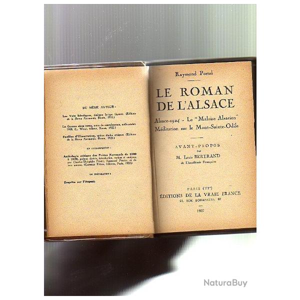 le roman de l'alsace . alsace 1924 - le malaise alsacien - mdiation sur le mont sainte odile.