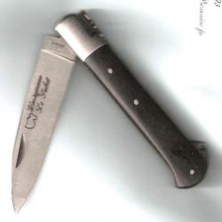 l'YSSINGEAUX en ÉBENE couteau d'Artisan Gravé INITIALES