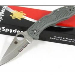 Couteau SPYDERCO Foliage Green DELICA 4 Combo SC11PSFG