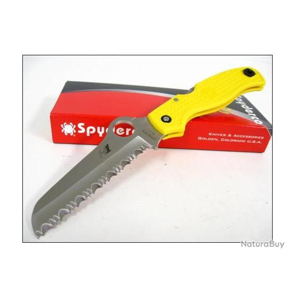 Couteau SPYDERCO SC89SYL Yellow ATLANTIC SALT Serrat H1