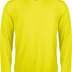 T-shirt à sechage rapide manches longues homme jaune fluo