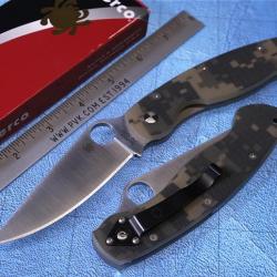 Couteau sc36gpcmo Spyderco Military Digital Camo Handle acier CPM-S30V