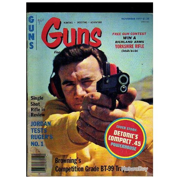 revues amricaine en anglais guns novembre 1977.ruger n 1, browning grade bt 99 et gun world sig