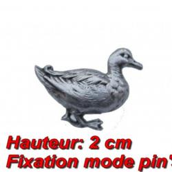Insigne représentant un canard 100% étain (fixation mode pin's)