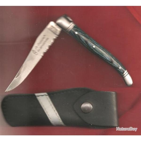 LE GENDARME LAGUIOLE forgé  GRAVÉ INITIALES gratuit COUTEAU + son étui