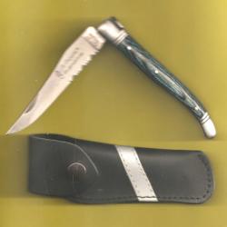 LAGUIOLE GENDARMERIE -forgé-  Couteau GRAVÉ +Initiales GRATUITES + étui CUIR