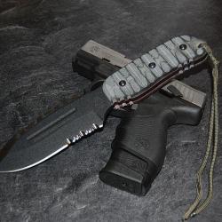 Couteau de Combat Tops Stryker Defender Tool Acier 1095 Micarta Tops Knives Made In USA TPDEFT01