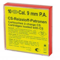 Cartouches 9 MM PAK A Gaz CS Pour Pistolet