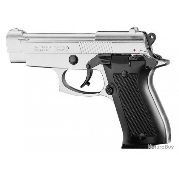 Pistolet 9 MM A Blanc Beretta 85 Auto Nickel